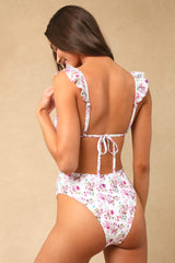 Tide Time White Floral Tie-Front Bikini Bottoms