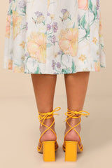 Orlie Tangerine Strappy Lace-Up High Heel Sandals