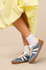 Verdict Blue Multi Suede Leather Lace-Up Sneakers