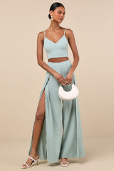Out Tonight Sage Green Two-Piece Jumpsuit