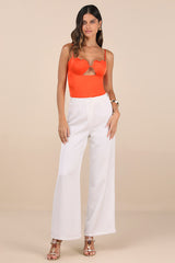 Niley Bright Orange Seashell Bustier Bodysuit