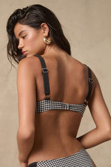 Maialen Black Gingham Underwire Bikini Top
