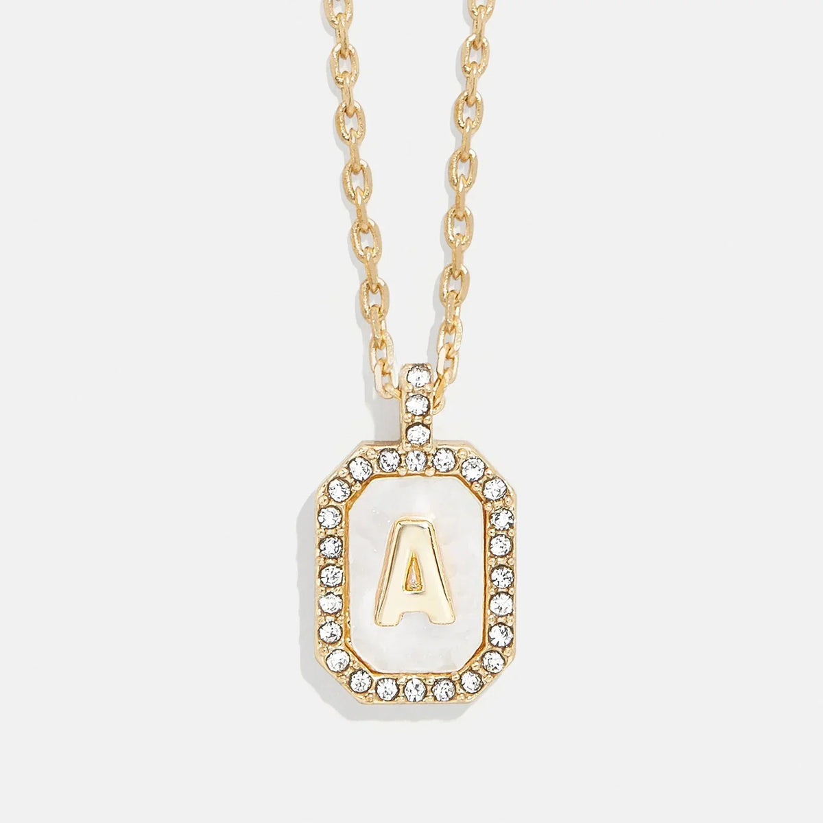 Gold & Mother of Pearl Initial Necklace - Mother Of Pearl