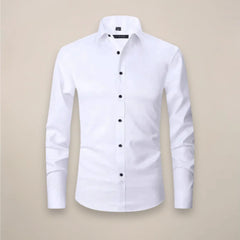 Men’S Long-Sleeved Shirt – Classic Structured Fit With Wrinkle-Free Finish