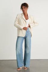 Maita Ivory Linen Oversized Blazer