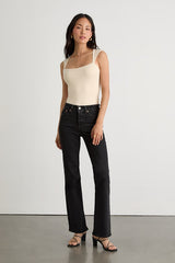 Brayden Light Yellow Square Neck Bodysuit