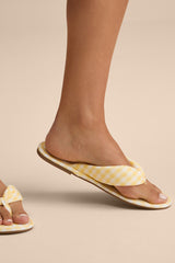 Gidget Yellow Gingham Flat Thong Sandals