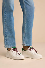 Marvin White and Green Lace-Up Sneakers