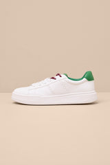 Marvin White and Green Lace-Up Sneakers