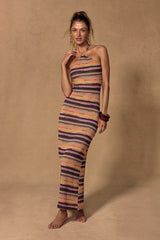 Molly Brown Multi Crochet Halter Maxi Swim Cover-Up