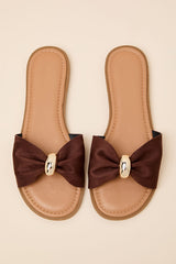 Nara Brown Suede Slide Sandals