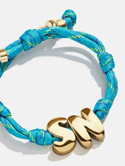 Knotty Initial Custom Bracelet - Aqua Double Letters
