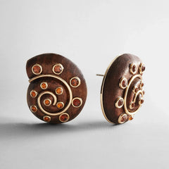 High Tide Shell Statement Earrings - Brown