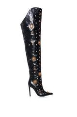 Azalea Wang Endres Gold Embellishment Boot In Black