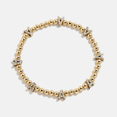 Gold/Pavé Repeating Initial Pisa Bracelet - A