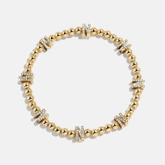 Gold/Pavé Repeating Initial Pisa Bracelet - N