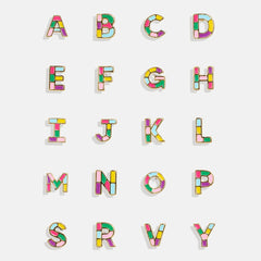 Kids' Rainbow Initial Earrings - Gold/Multi