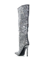 Azalea Wang Lovers Lane Silver Embellished Boot