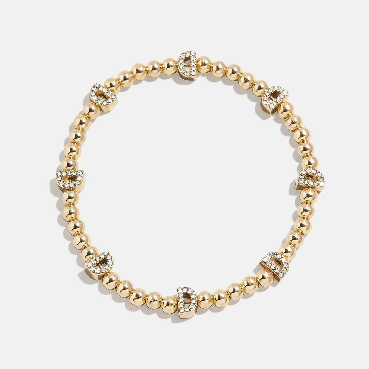 Gold/Pavé Repeating Initial Pisa Bracelet - D