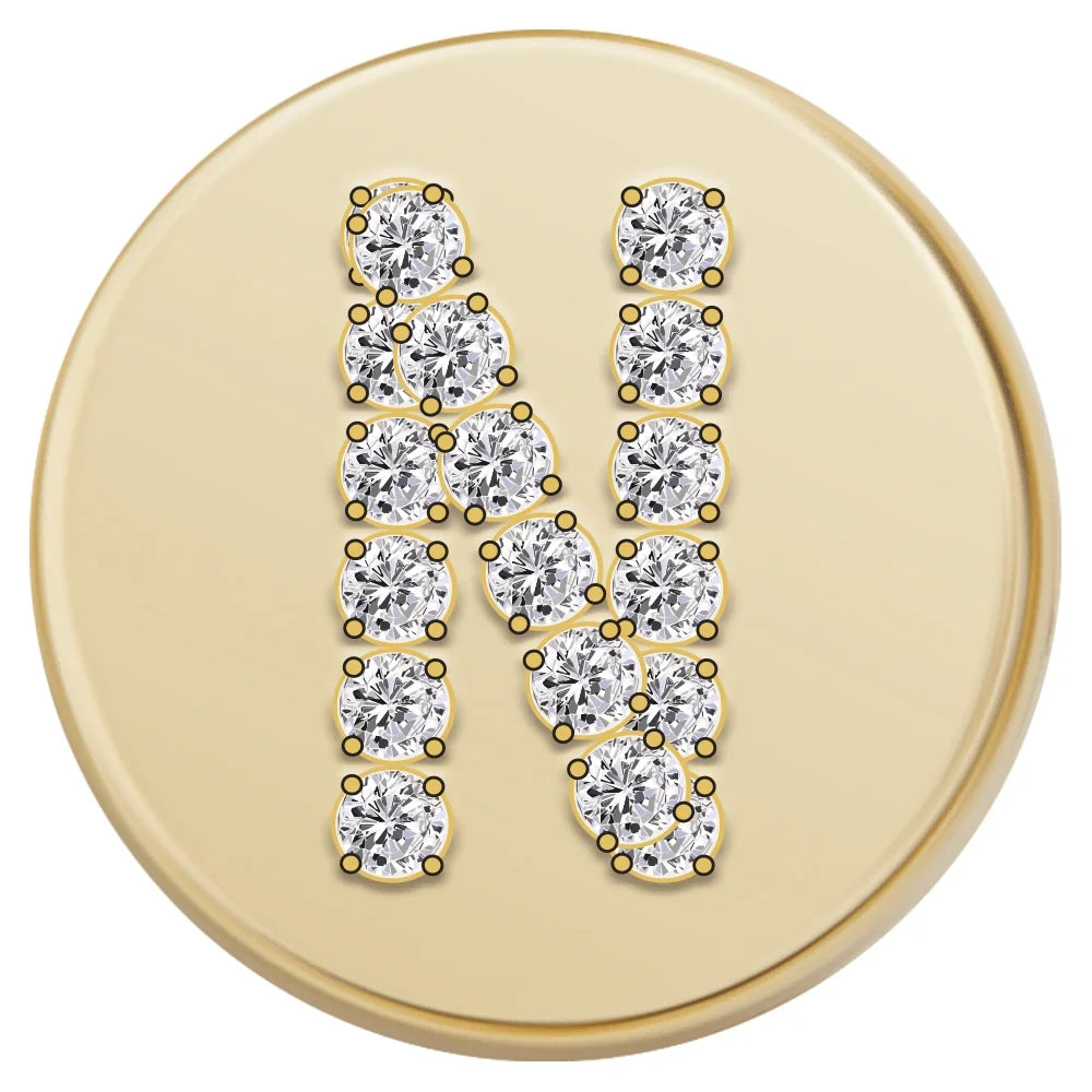 Gold Letter Bead - N