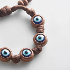 Knotty Good Eye Cord Bracelet  - Chocolate Brown