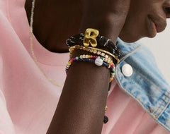 Knotty Initial Custom Bracelet - Black Double Letters