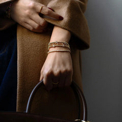 Gold/Pavé Repeating Initial Pisa Bracelet - R
