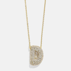 Kids’ Bubble Initial Necklace - Gold/Pavé