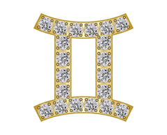Gemini Zodiac Icon - Pavé Gold