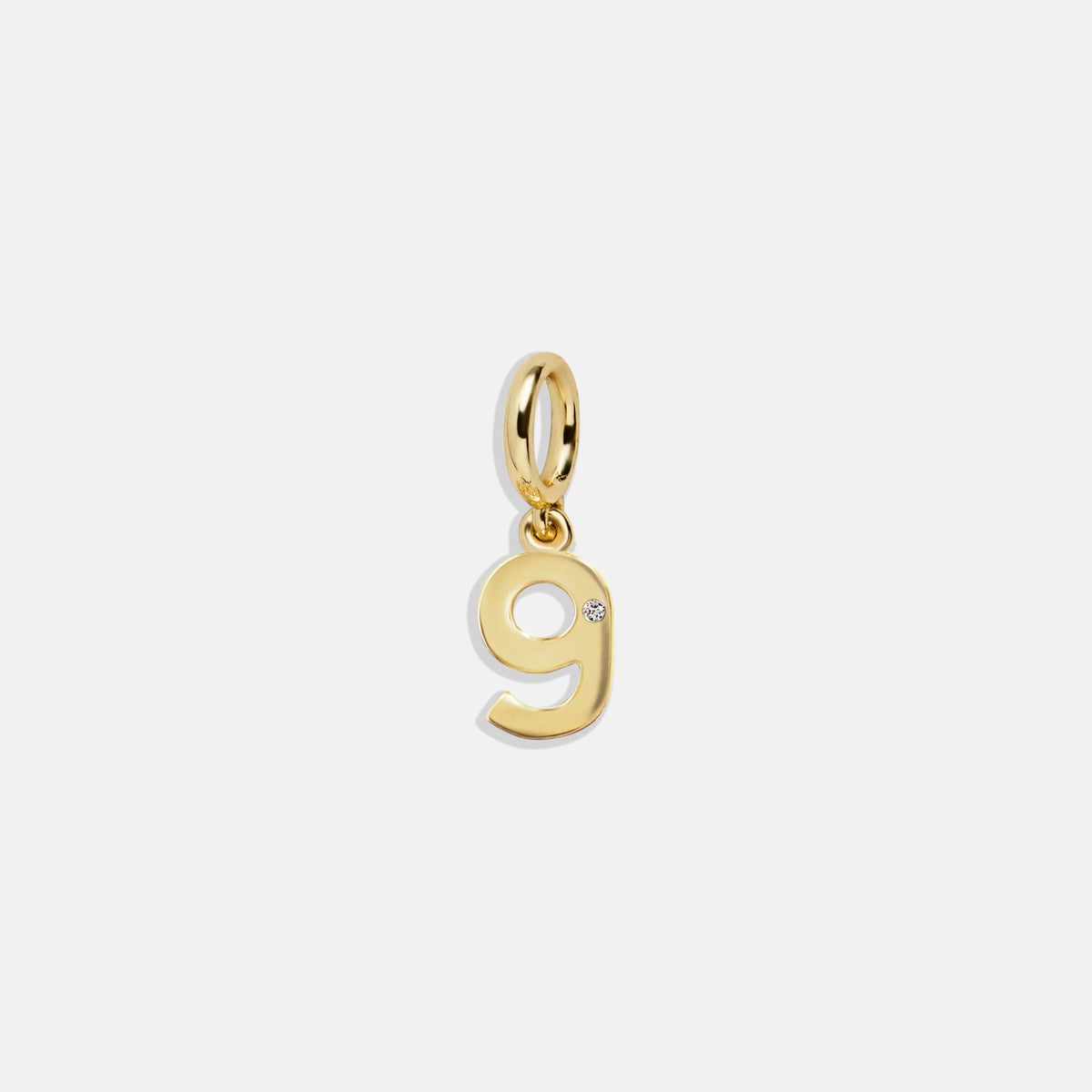 Gold Number Cluster Charm - 9