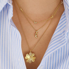 Gwen Mini Bubble Initial Necklace - Gold
