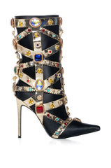 Azalea Wang Martinez Embellished Bootie In Black